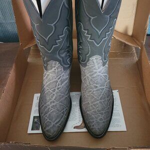 True Vintage Nocona Mens 13D Elephant Print Cowboy Boots USA EUC w/Original Box